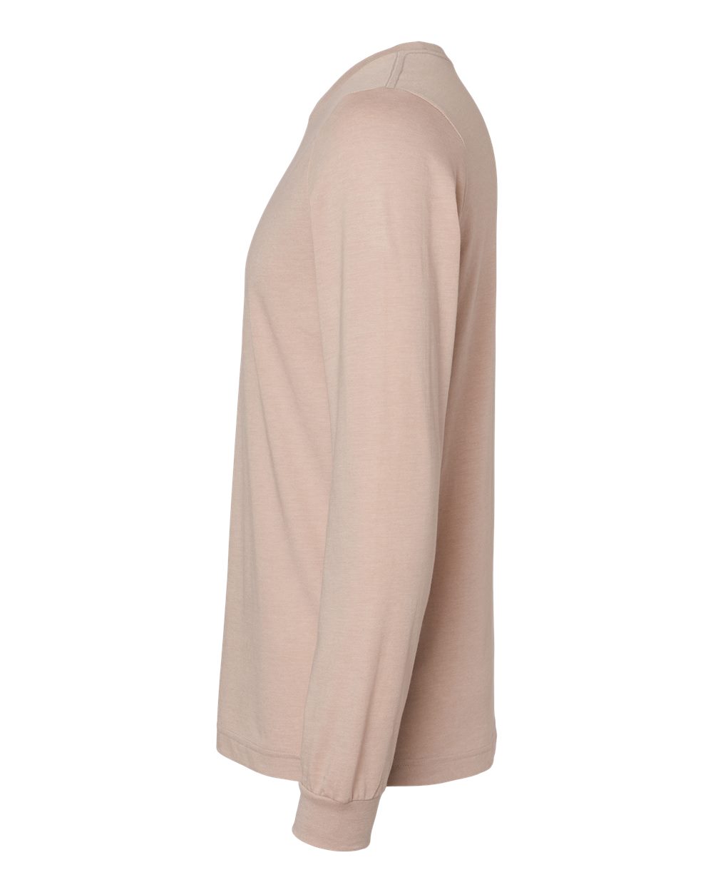 Left View of Heather Pink Gravel Heather CVC Long Sleeve Tee - 3501CVC