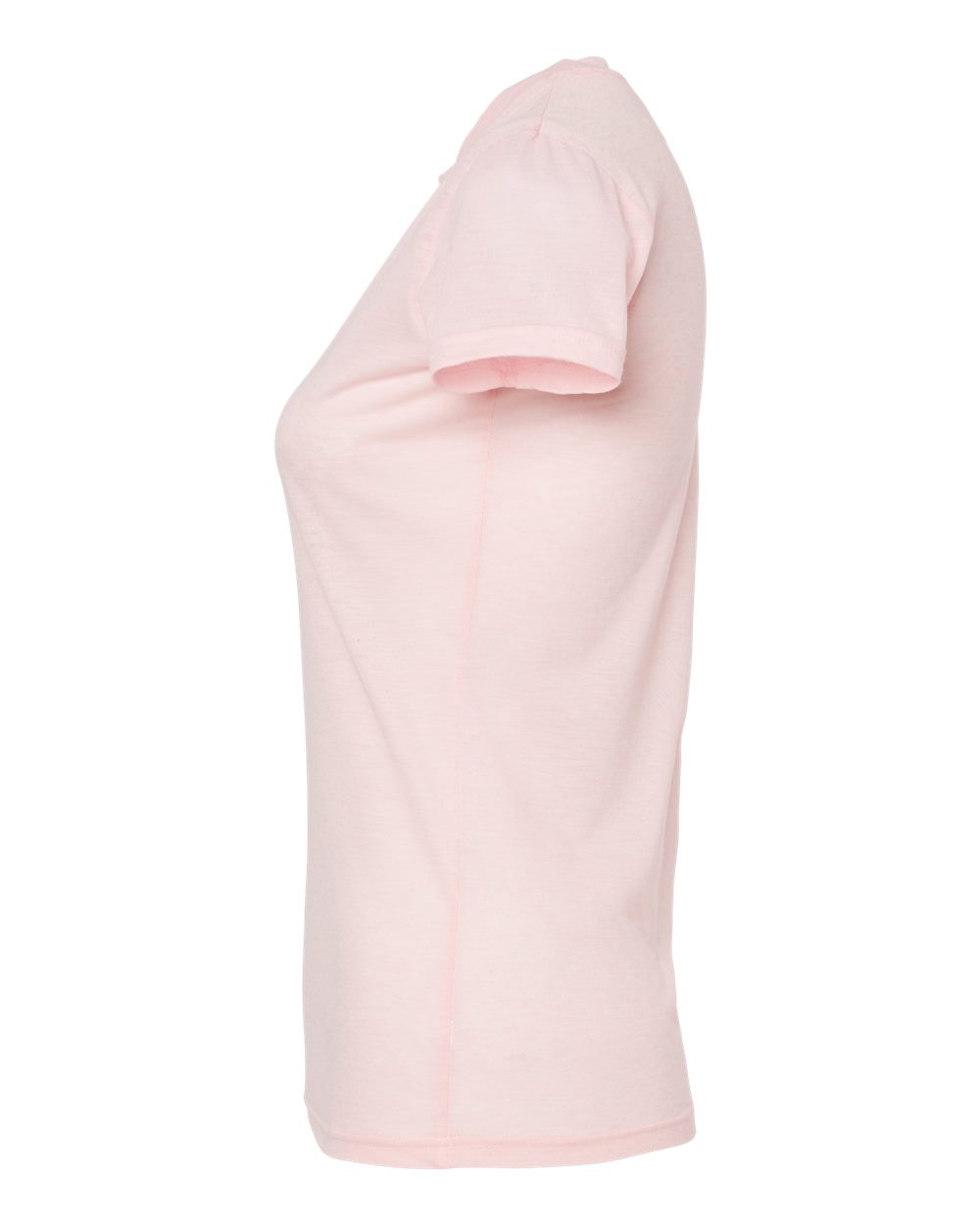 Left View of Heather Pink Women&#39;s Poly-Rich T-Shirt - 240