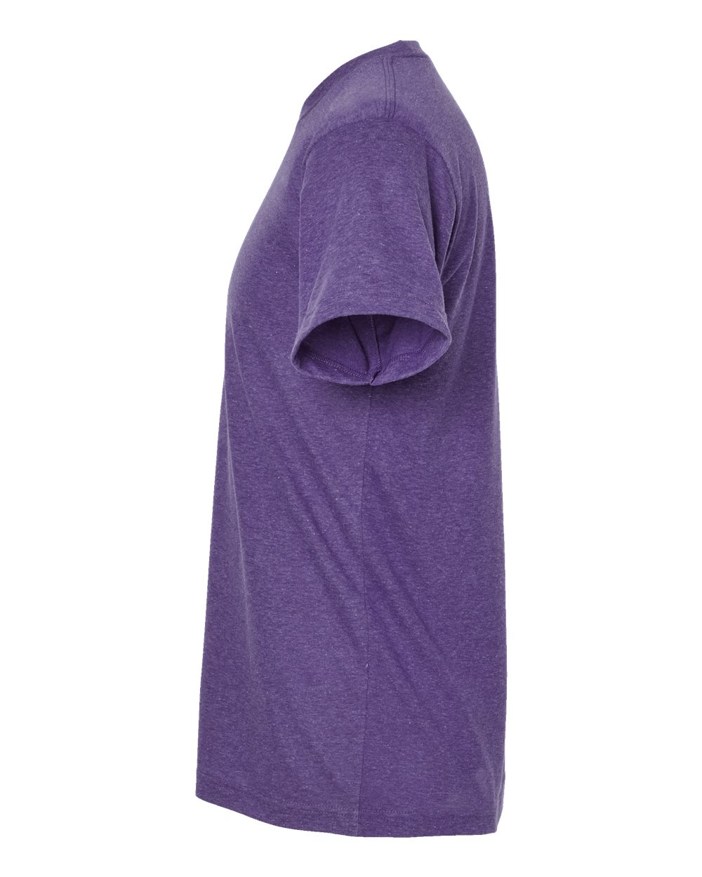 Left View of Heather Purple Poly-Rich T-Shirt - 241