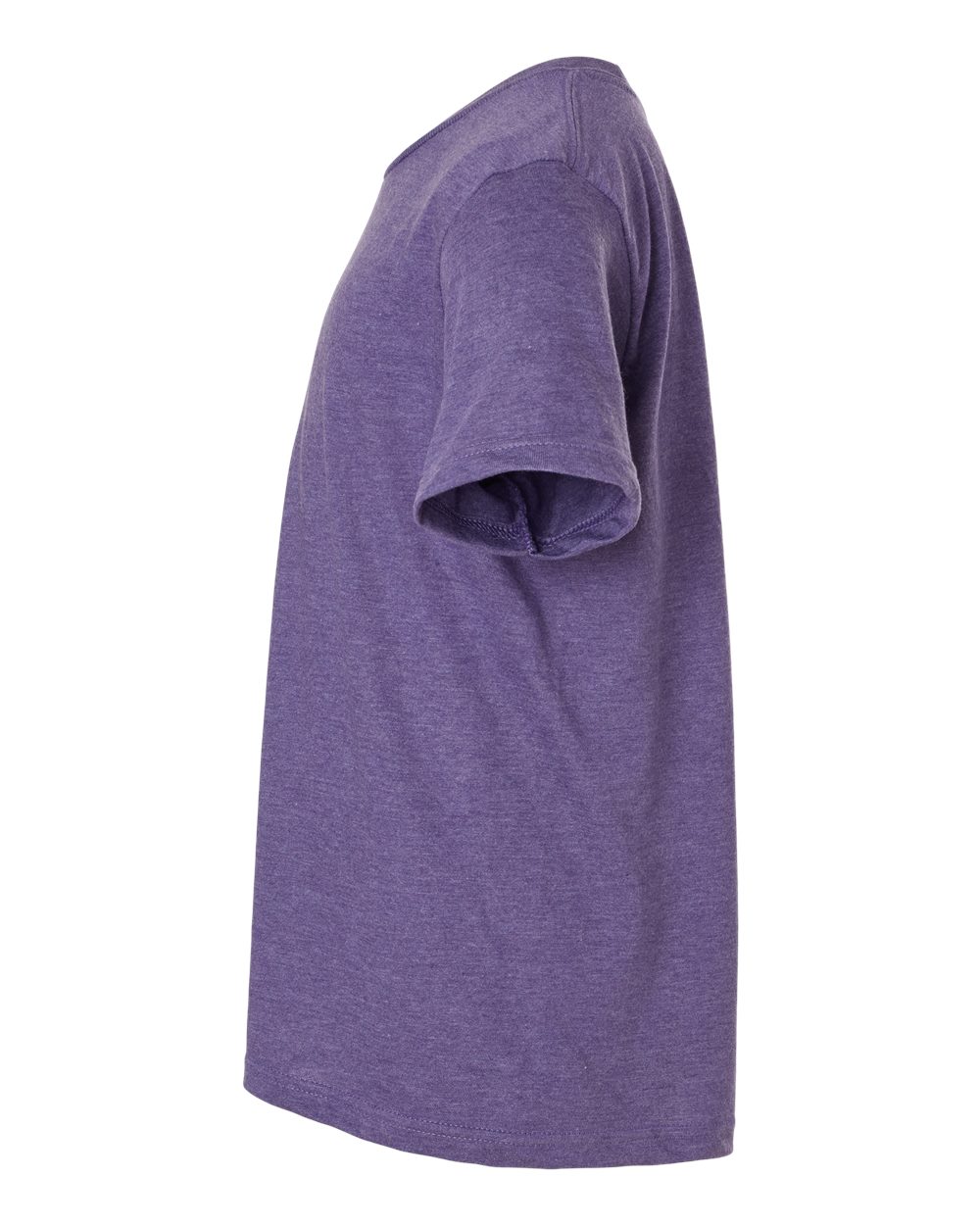 Left View of Heather Purple Youth Fine Jersey T-Shirt - 235