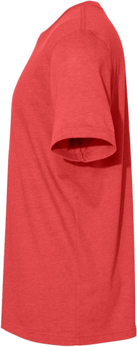 Left View of Heather Red CVC Jersey Tee - 3001CVC