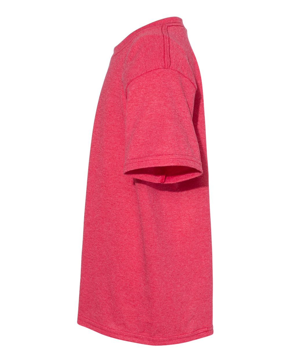 Left View of Heather Red Heavy Cotton™ Youth T-Shirt - 5000B