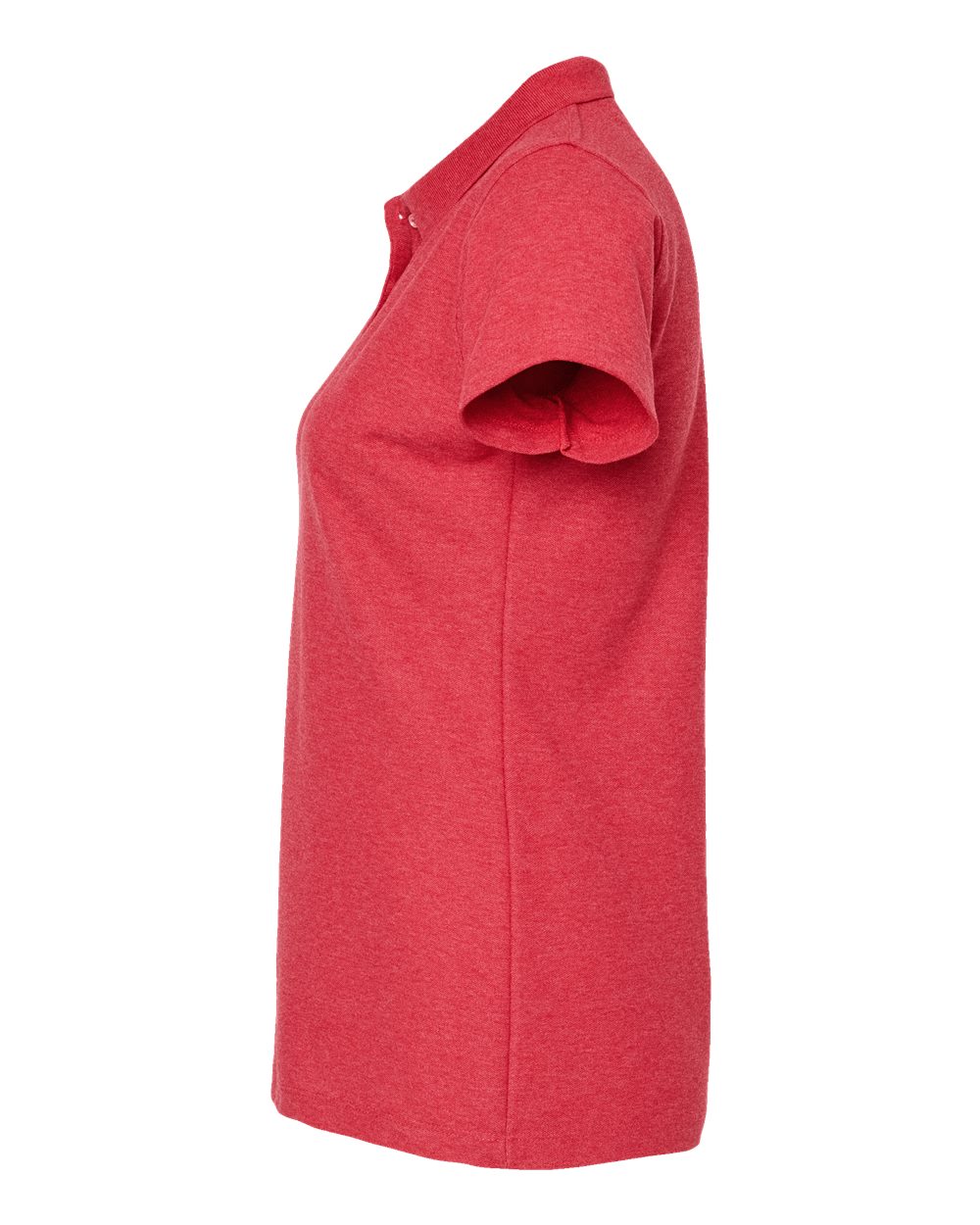 Left View of Heather Red Women&#39;s 50/50 Sport Pique Polo - 401