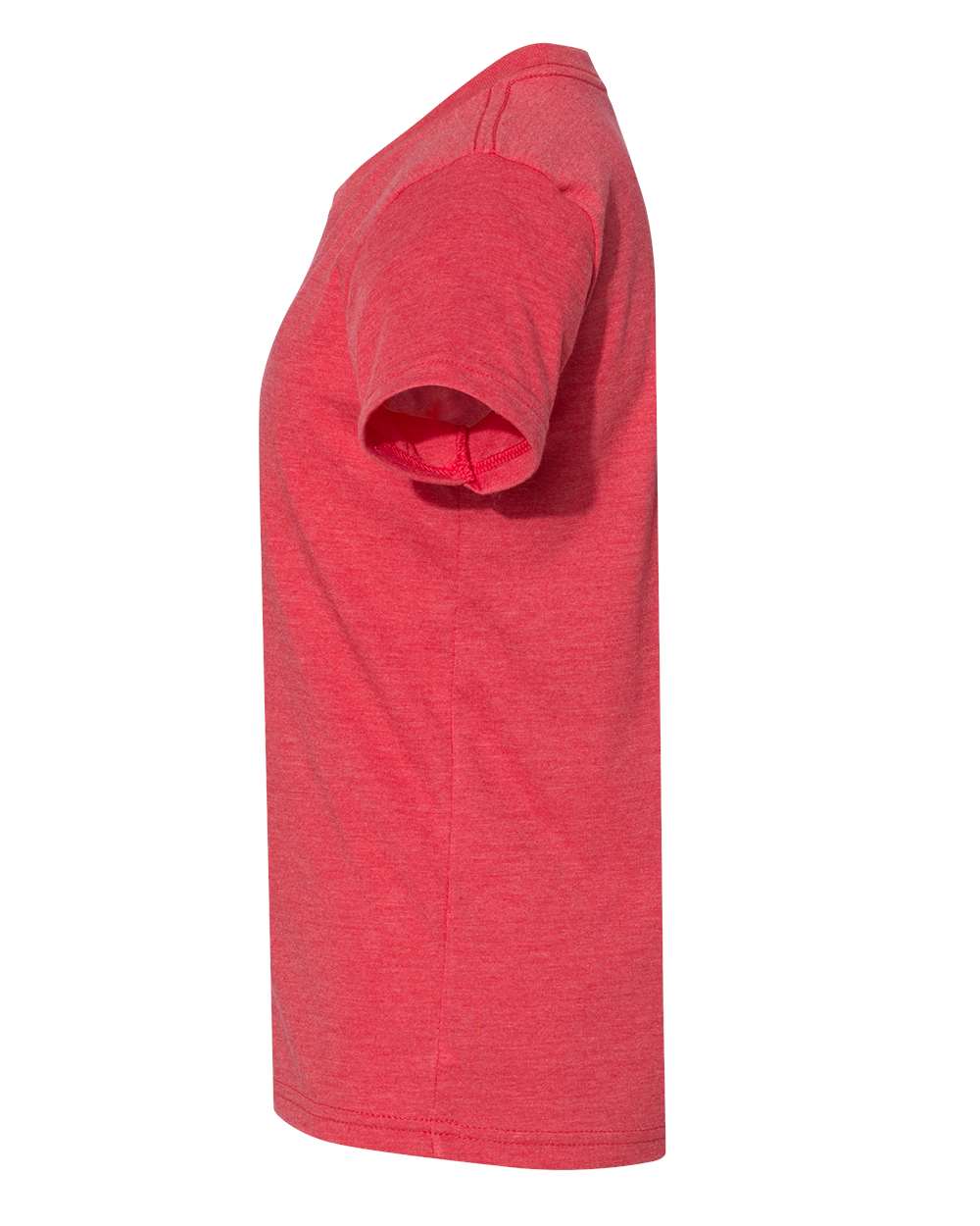 Left View of Heather Red Youth CVC Jersey Tee - 3001YCVC