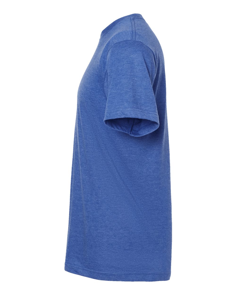Left View of Heather Royal Fine Jersey T-Shirt - 202