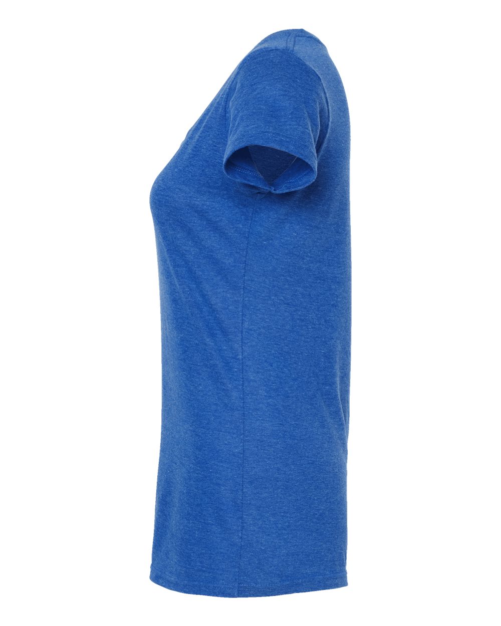 Left View of Heather Royal Women&#39;s Poly-Rich Scoop Neck T-Shirt - 243