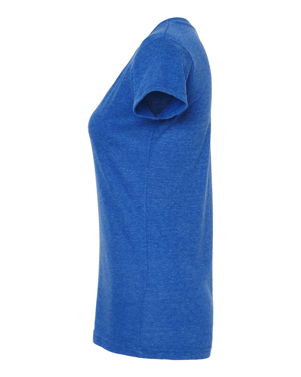 Left View of Heather Royal Women&#39;s Poly-Rich V-Neck T-Shirt - 244