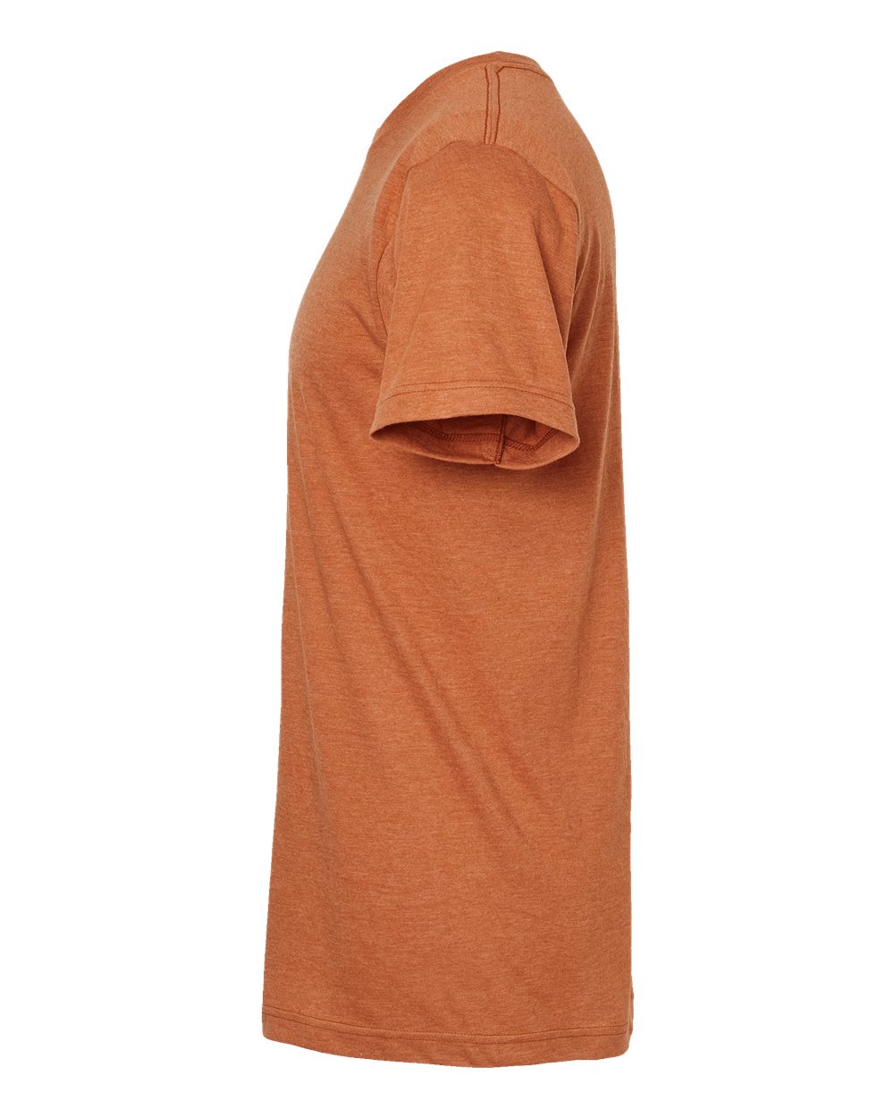Left View of Heather Rust Fine Jersey T-Shirt - 202