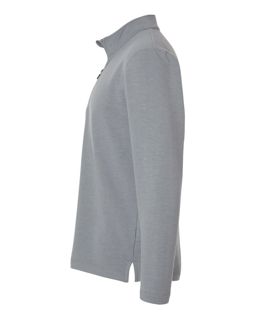 Left View of Heather Steel Men's Stretch Quarter-Zip Fleece Pullover - STF870 plain
