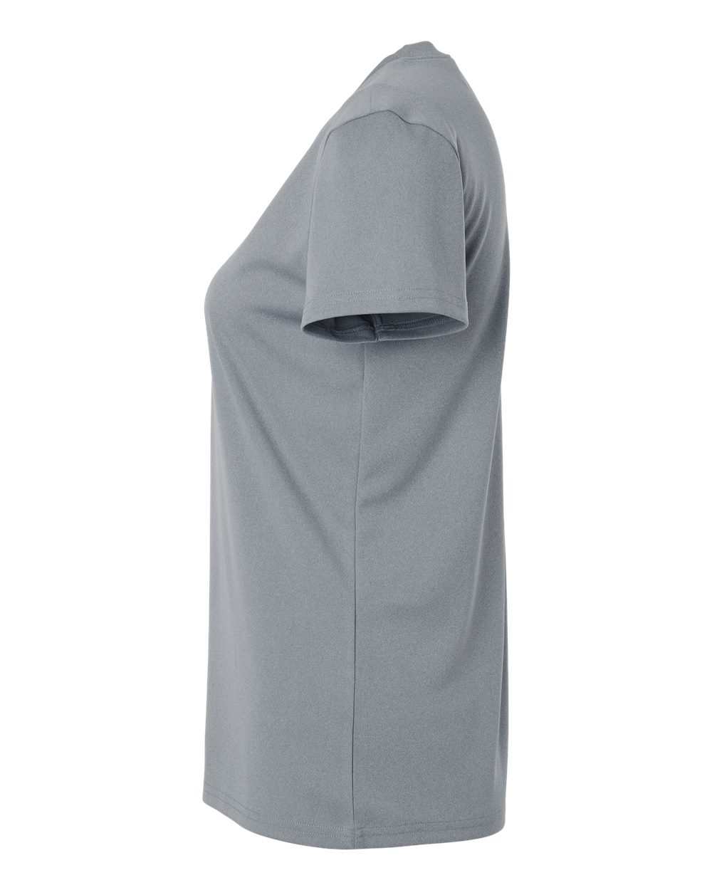 Left View of Heather Steel Pro-Lock Women&#39;s Performance T-Shirt - 48000L