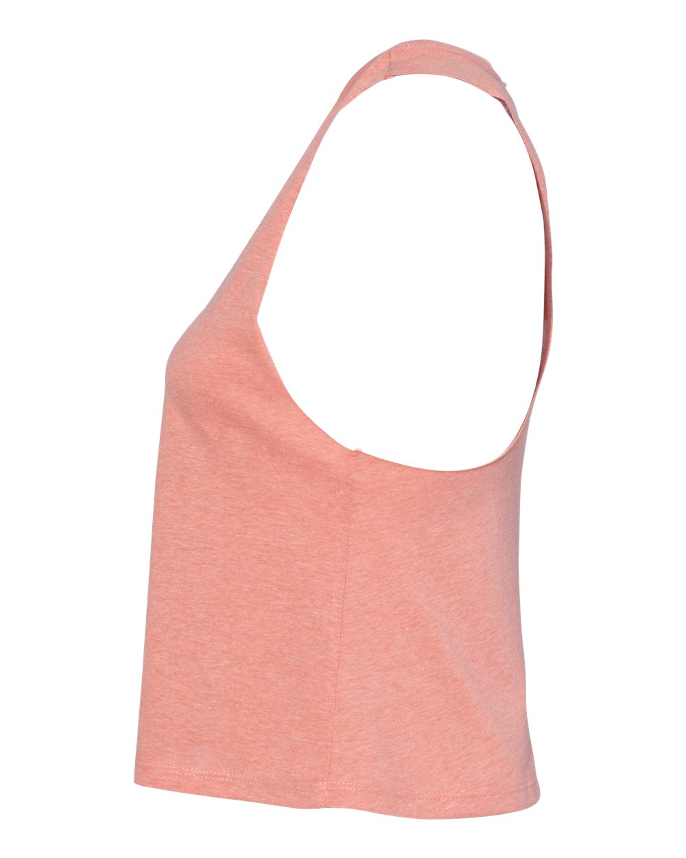 Left View of Heather Sunset Women&#39;s Racerback Crop Tank - 6682