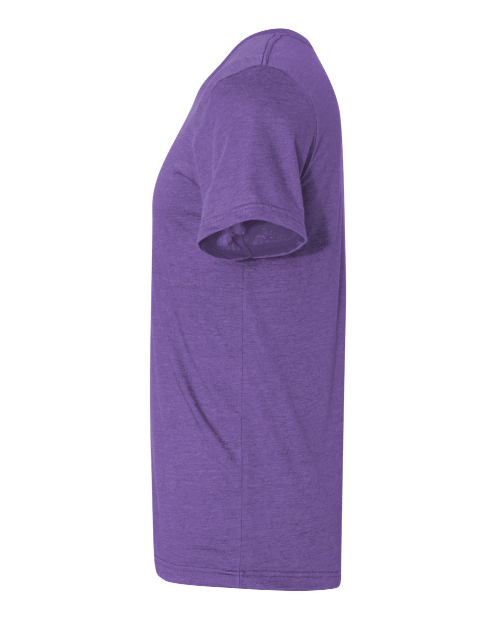 Left View of Heather Team Purple CVC Jersey Tee - 3001CVC