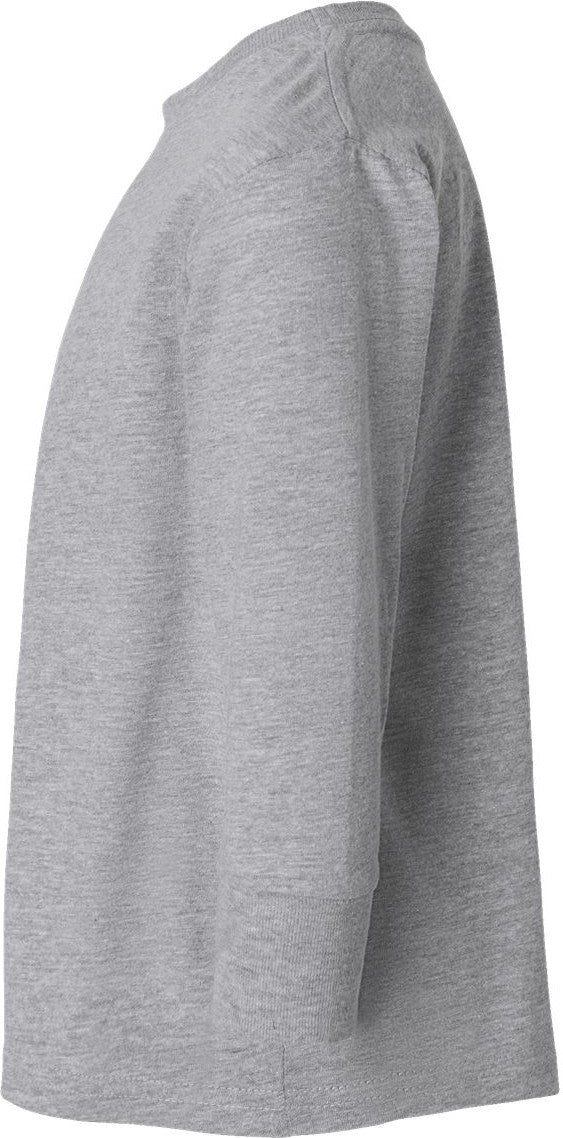 Left View of Heather Toddler Fine Jersey Long Sleeve Tee - 3302