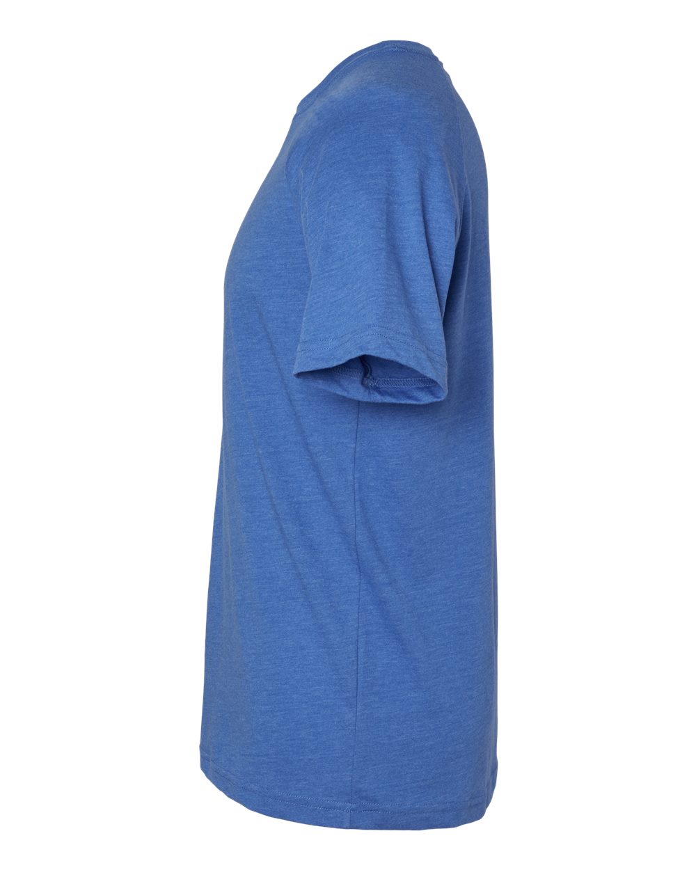 Left View of Heather True Royal Heather CVC Raglan Tee - 3201
