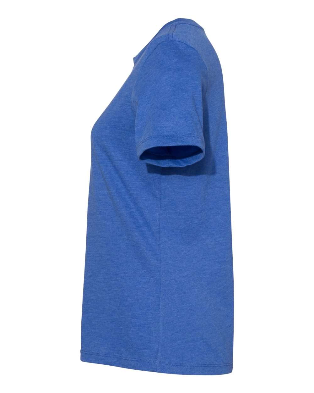 Left View of Heather True Royal Women’s Relaxed Fit Heather CVC Tee - 6400CVC