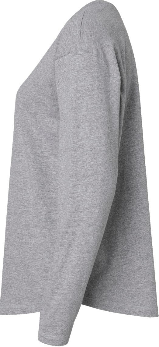 Left View of Heather Women&#39;s Fine Jersey Long Sleeve Tee - 3508