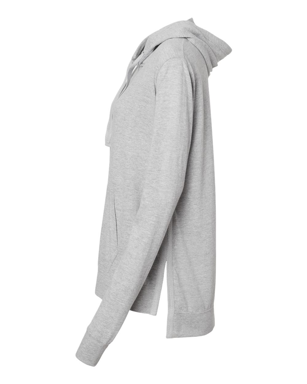 Left View of Heather Women&#39;s Sueded Jersey Hooded Sweatshirt - W21404