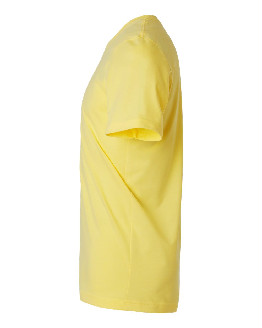 Left View of Heather Yellow Combed CVC T-Shirt - 602CVC