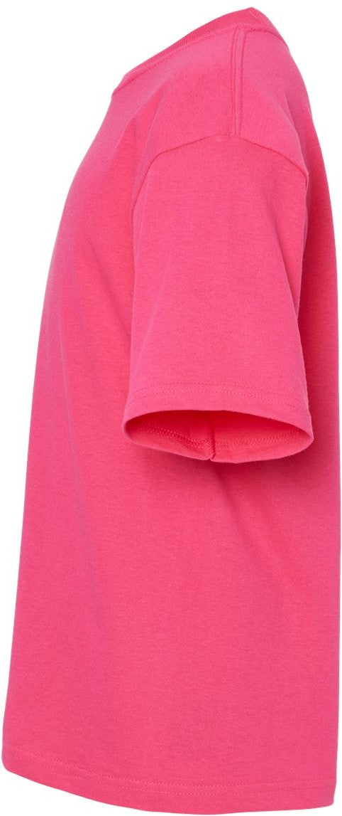 Left View of Heliconia Youth Gold Soft Touch T-Shirt - 4850