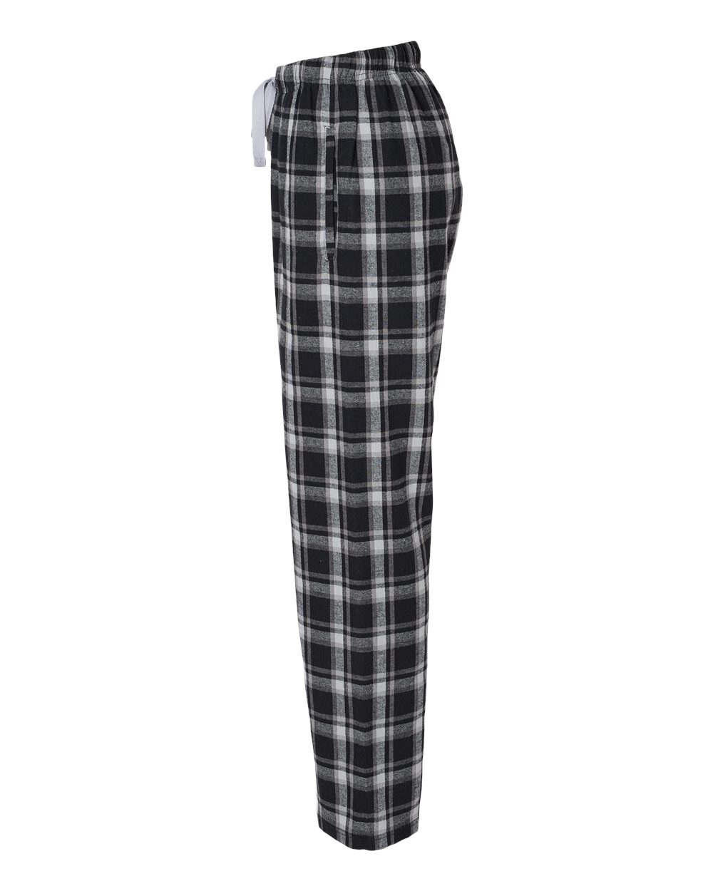 Left View of Heritage Black Plaid Women&#39;s Haley Flannel Pants - BW6620