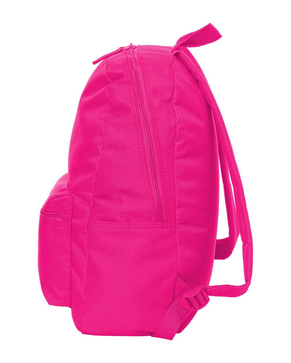 Left View of Hot Pink 16&quot; Basic Backpack - 7709