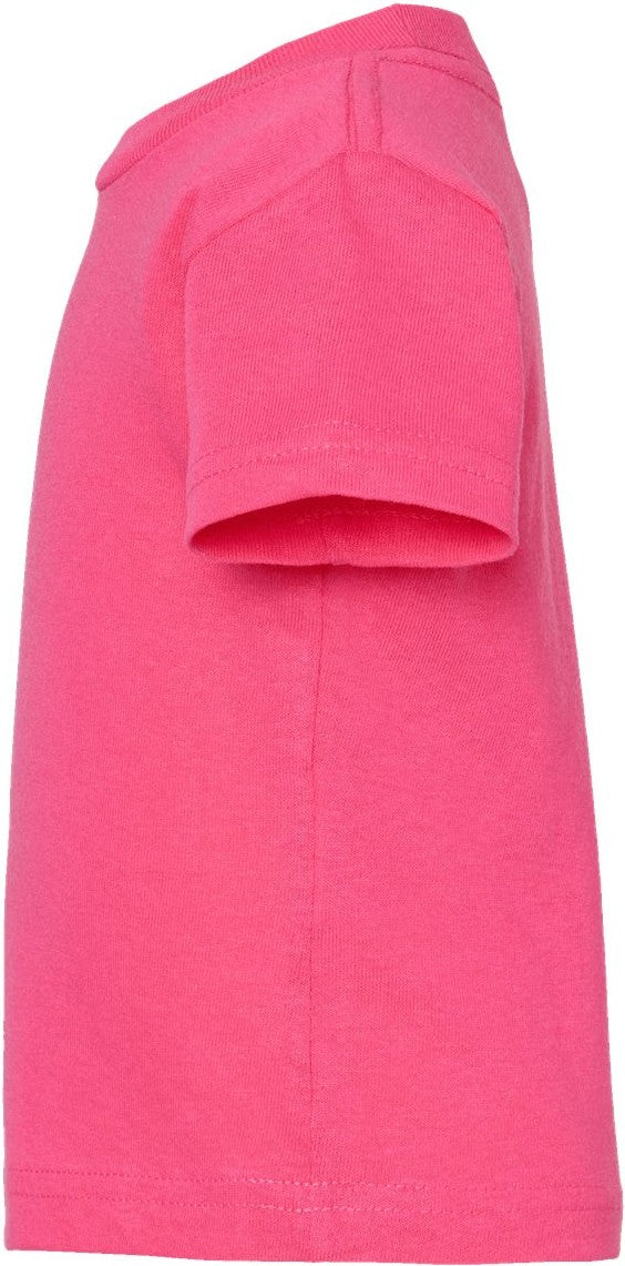 Left View of Hot Pink Infant Cotton Jersey Tee - 3401