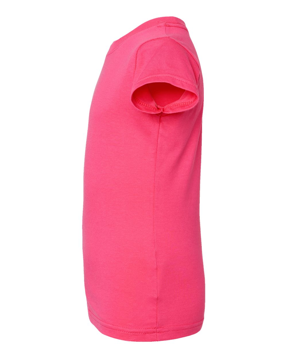 Left View of Hot Pink Toddler Girls Fine Jersey Tee - 3316