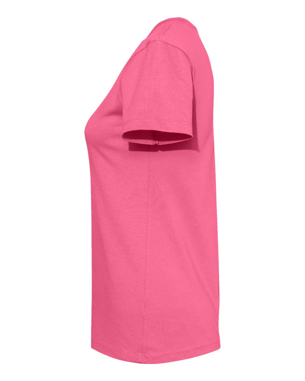 Left View of Hot Pink Women’s Cotton T-Shirt - 3900