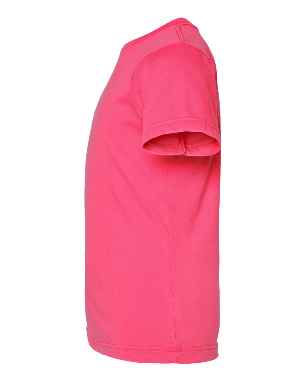 Left View of Hot Pink Youth Fine Jersey Tee - 6101