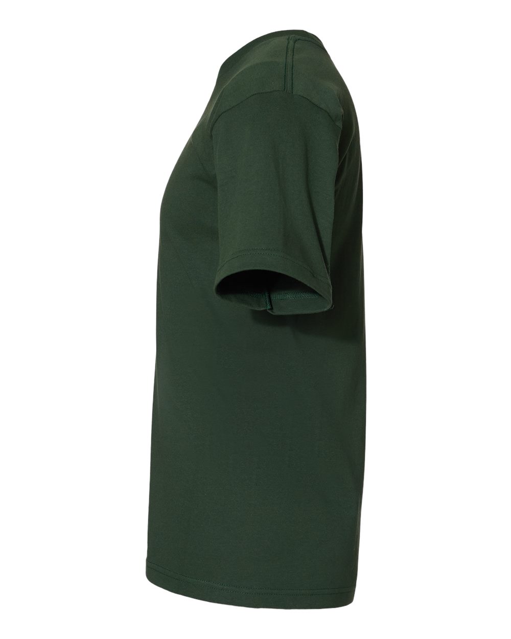 Left View of Hunter Green USA-Made Midweight T-Shirt - 5040