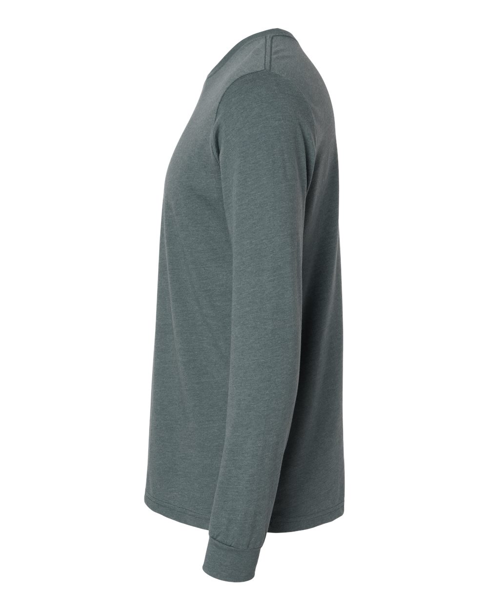 Left View of Indigo CVC Long Sleeve T-Shirt - 6211