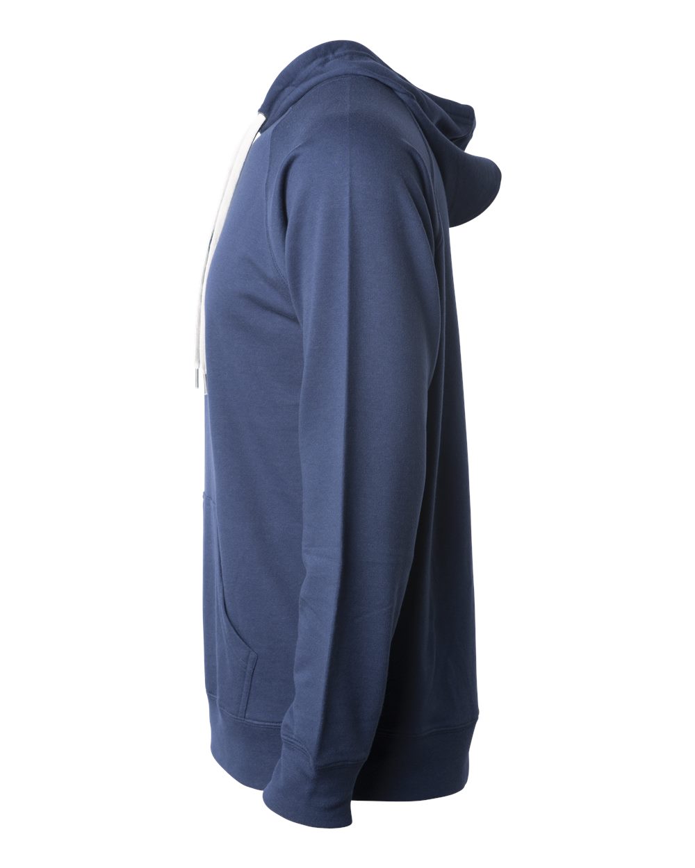 Left View of Indigo Icon Lightweight Loopback Terry Hooded Sweatshirt - SS1000