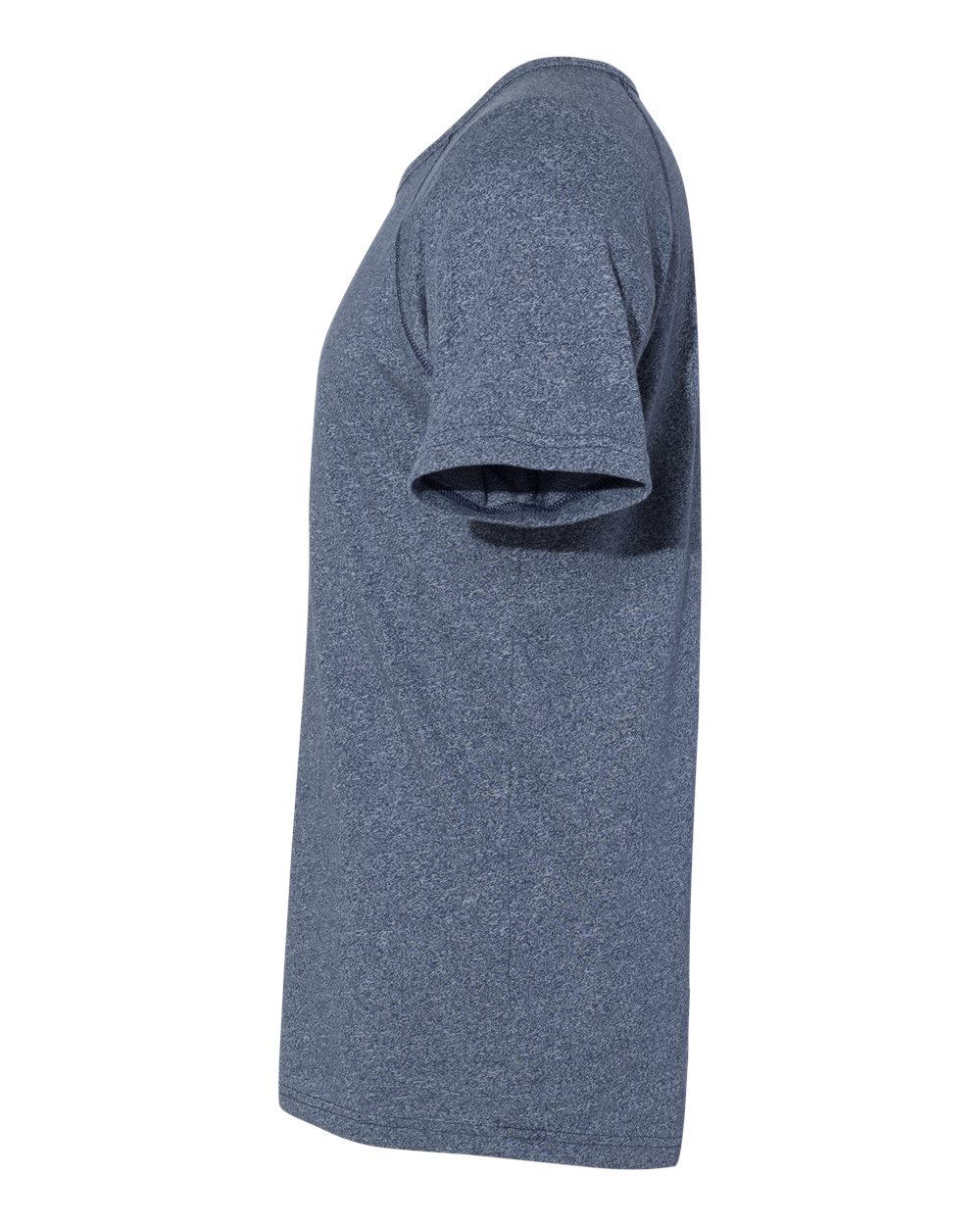 Left View of Indigo Mock Twist Raglan T-Shirt - 2050