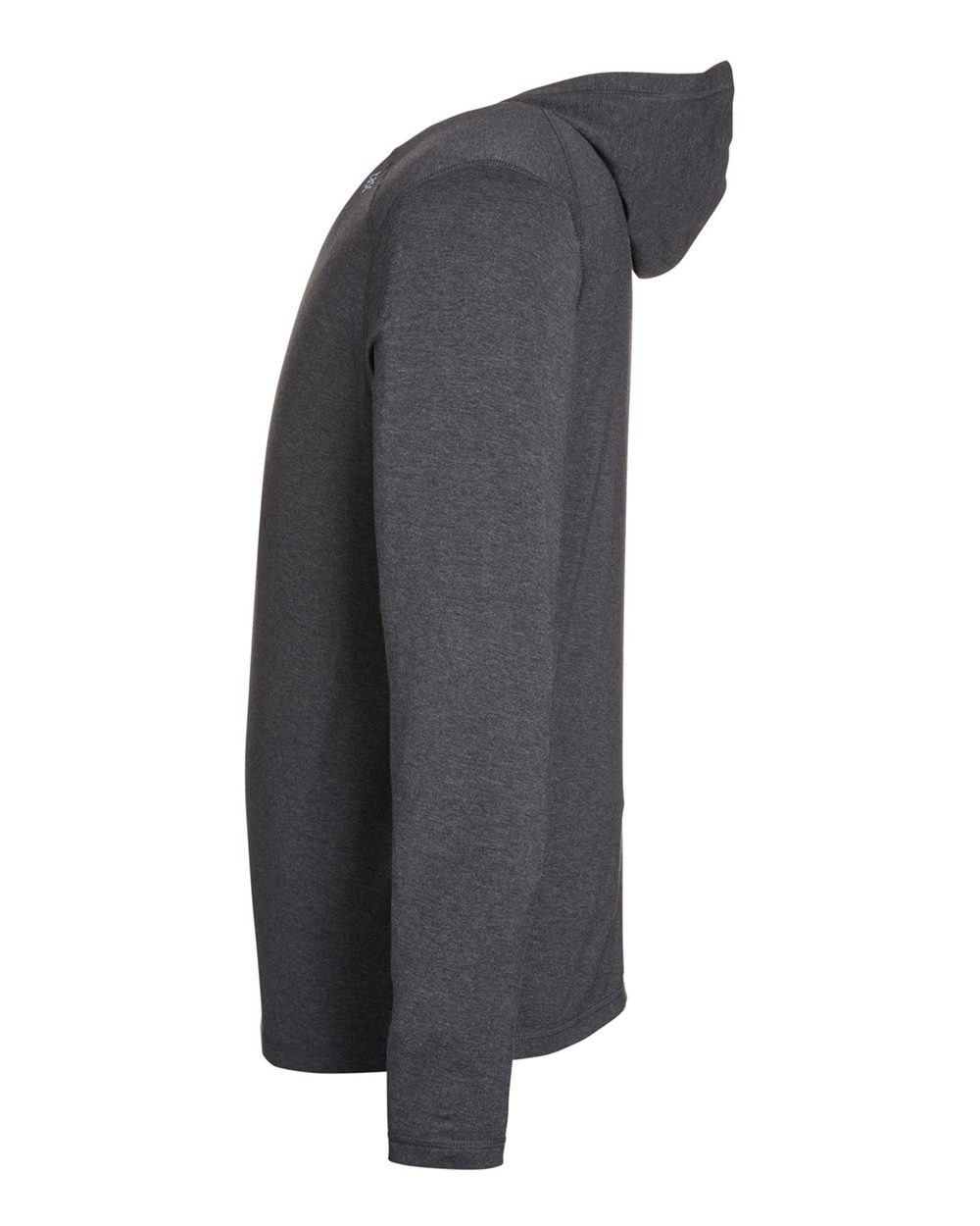 Rear View of Iron Heather Carrollton Lightweight Hooded Long Sleeve T-Shirt - TM405H