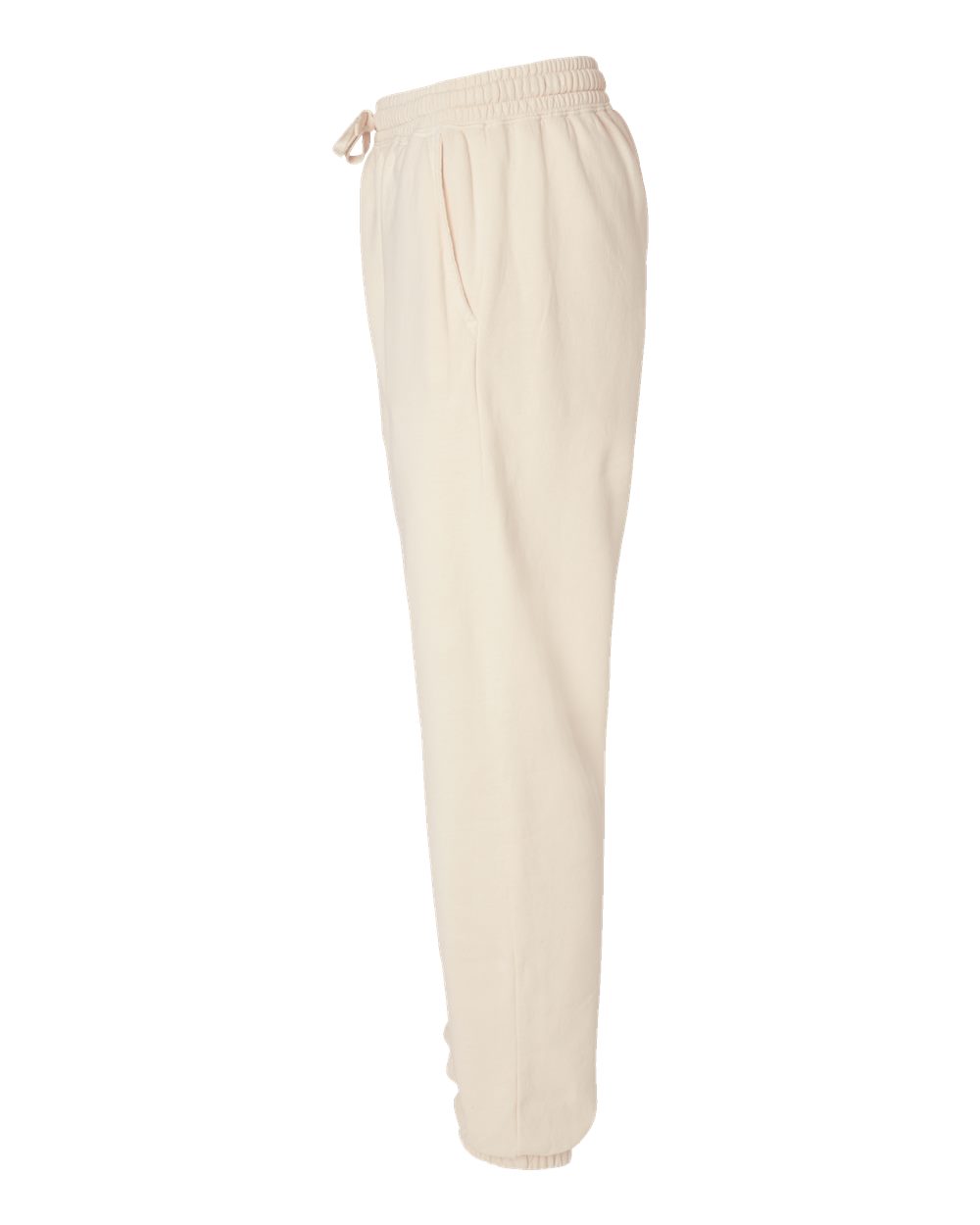 Left View of Ivory Garment-Dyed Lightweight Fleece Sweatpants - 1469
