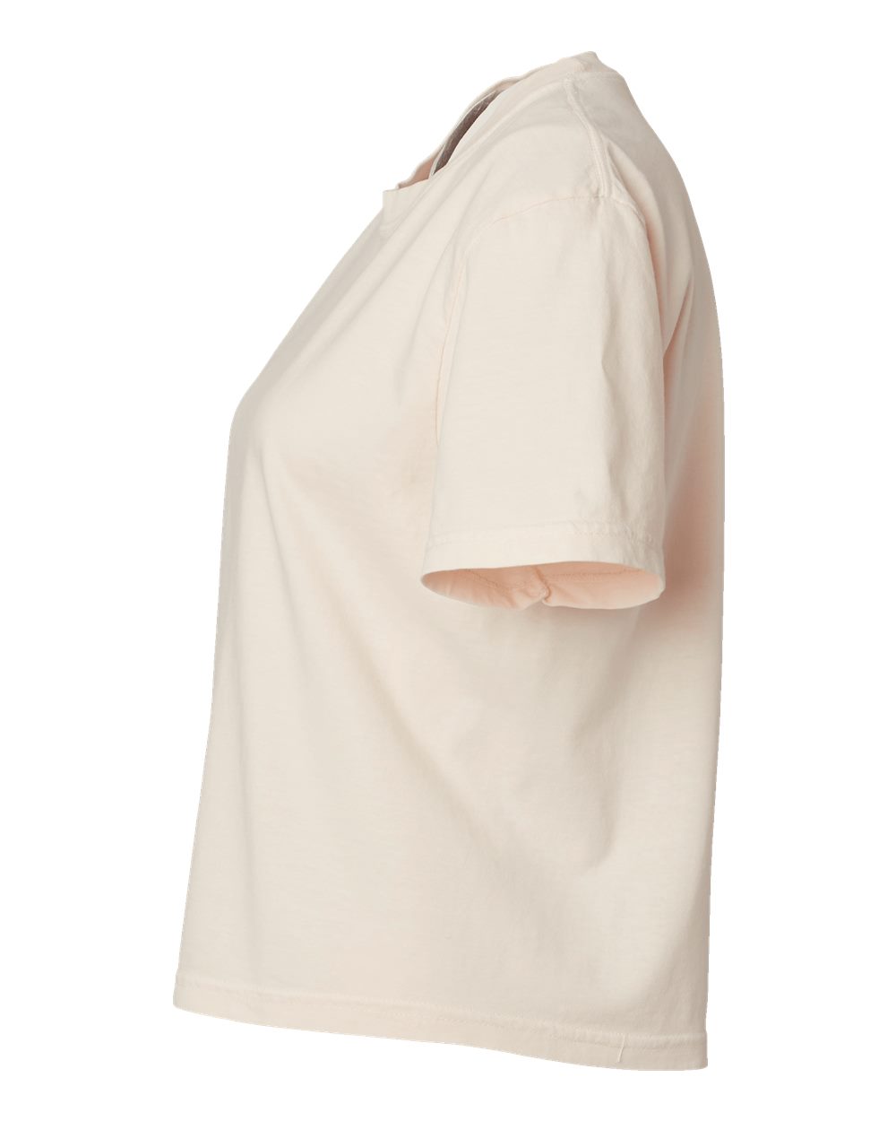 Left View of Ivory Women's Heavyweight Boxy T-Shirt - 3023CL