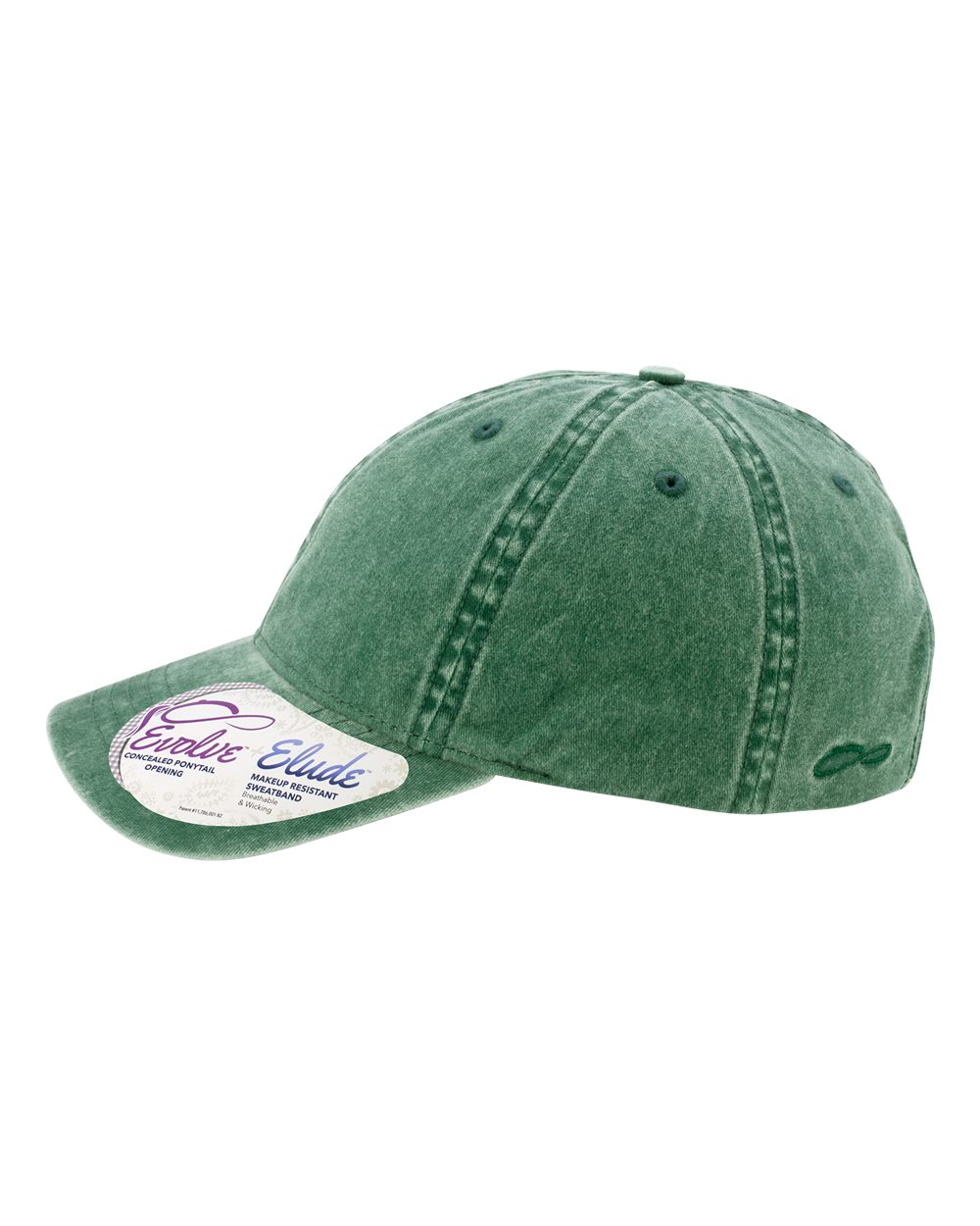 Left View of Jade/ Daisy Women&#39;s Pigment-Dyed with Fashion Undervisor Cap - CASSIE