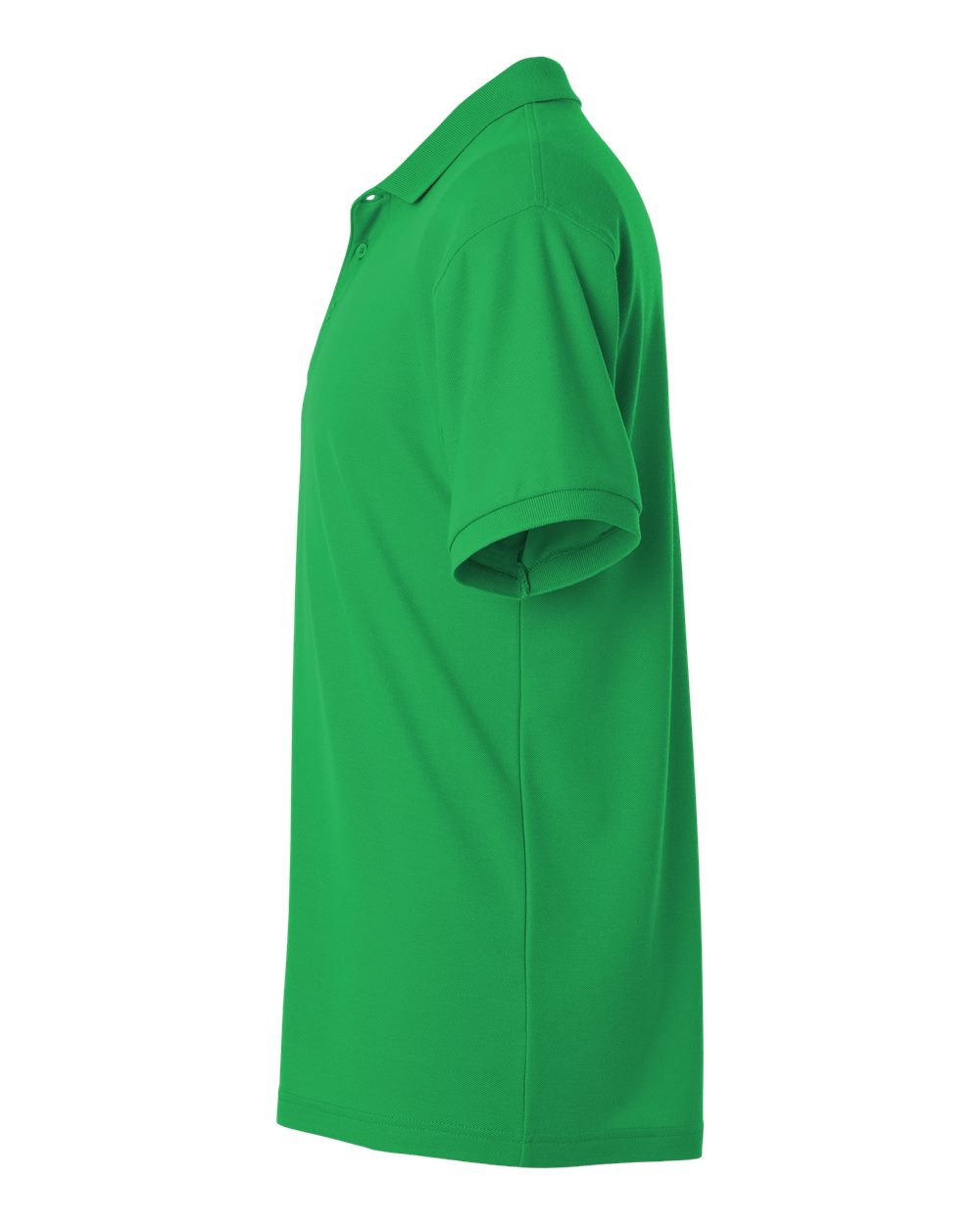 Left View of Kelly Green Pique Polo - 62800