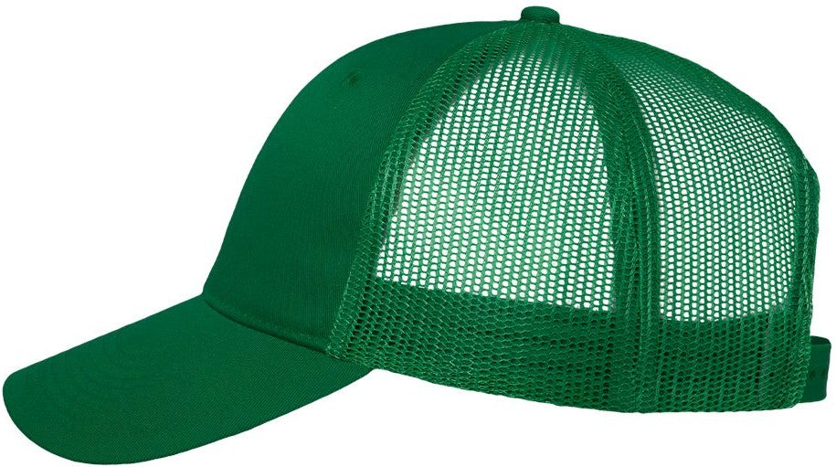 Left View of Kelly Mesh-Back Twill Trucker Cap - VC400