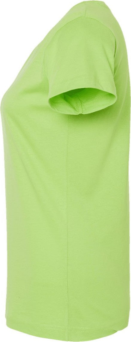 Left View of Key Lime Women's Fine Jersey Tee - 3516
