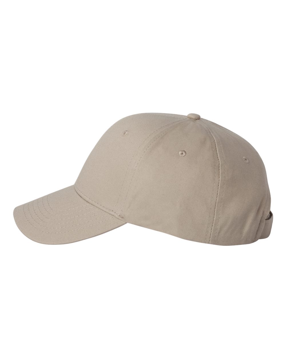 Left View of Khaki Chino Cap - VC600