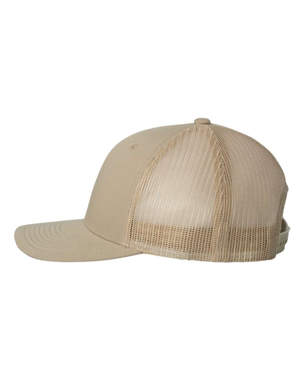 Left View of Khaki Retro Trucker Cap - 6606