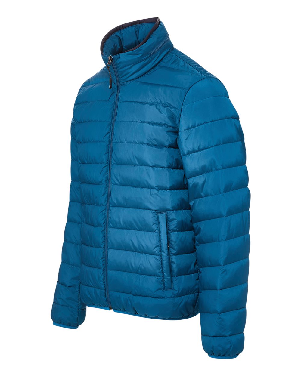 Left View of Lapis Blue PillowPac Puffer Jacket - 211136
