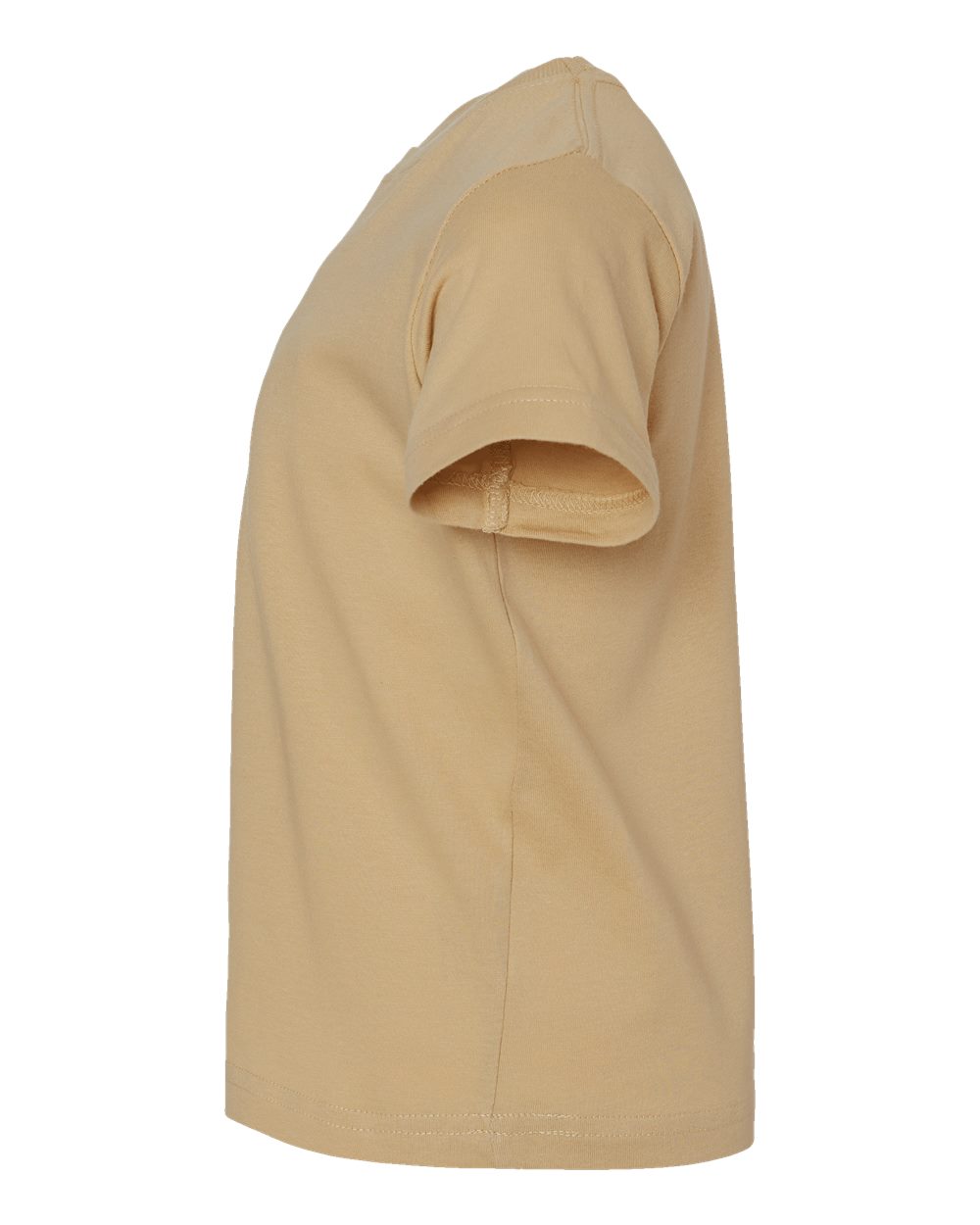 Left View of Latte Toddler Fine Jersey Tee - 3321