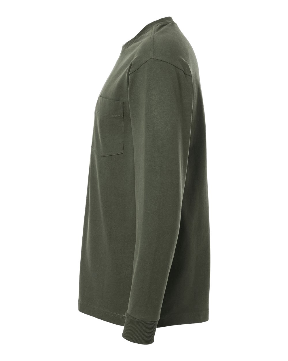 Left View of Lieutenant Super Heavyweight Long Sleeve Pocket Tee - 9410