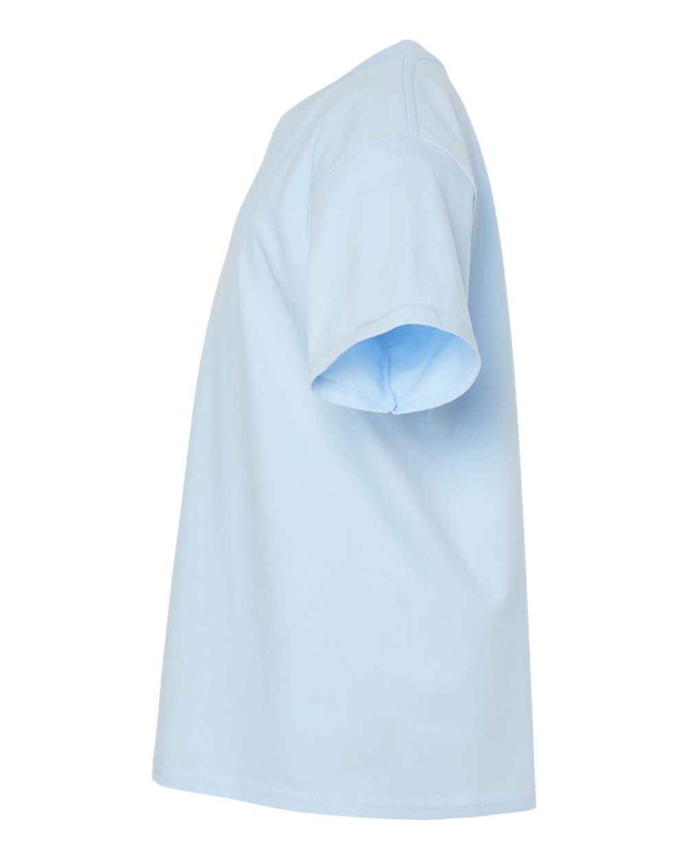 Left View of Light Blue Softstyle® Youth Midweight T-Shirt - 65000B