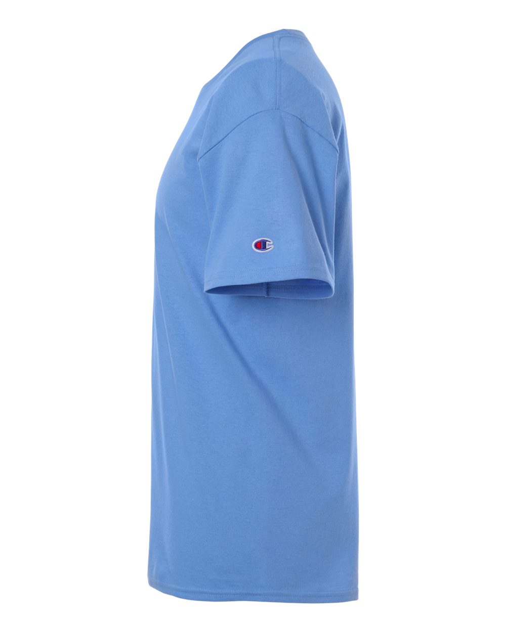 Left View of Light Blue Unisex Jersey T-Shirt - CH1000 plain
