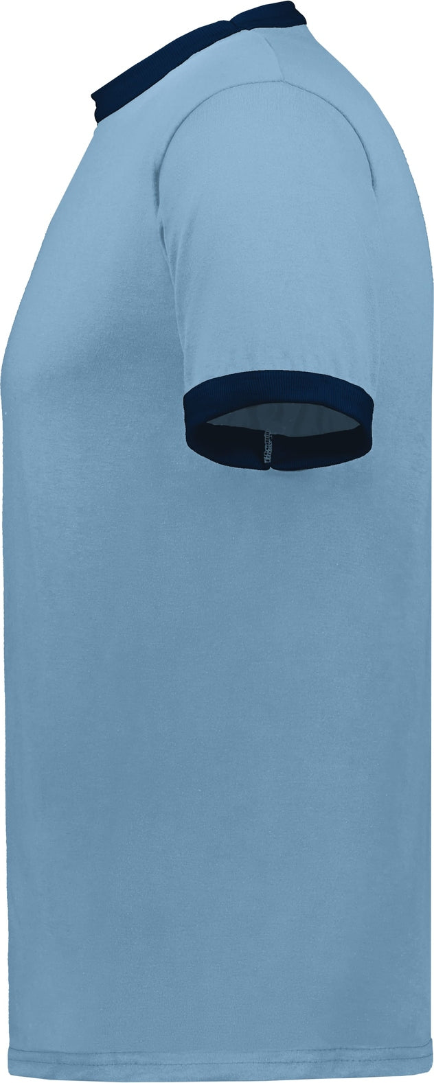 Left View of LIGHT BLUE/NAVY ADULT RINGER T-SHIRT