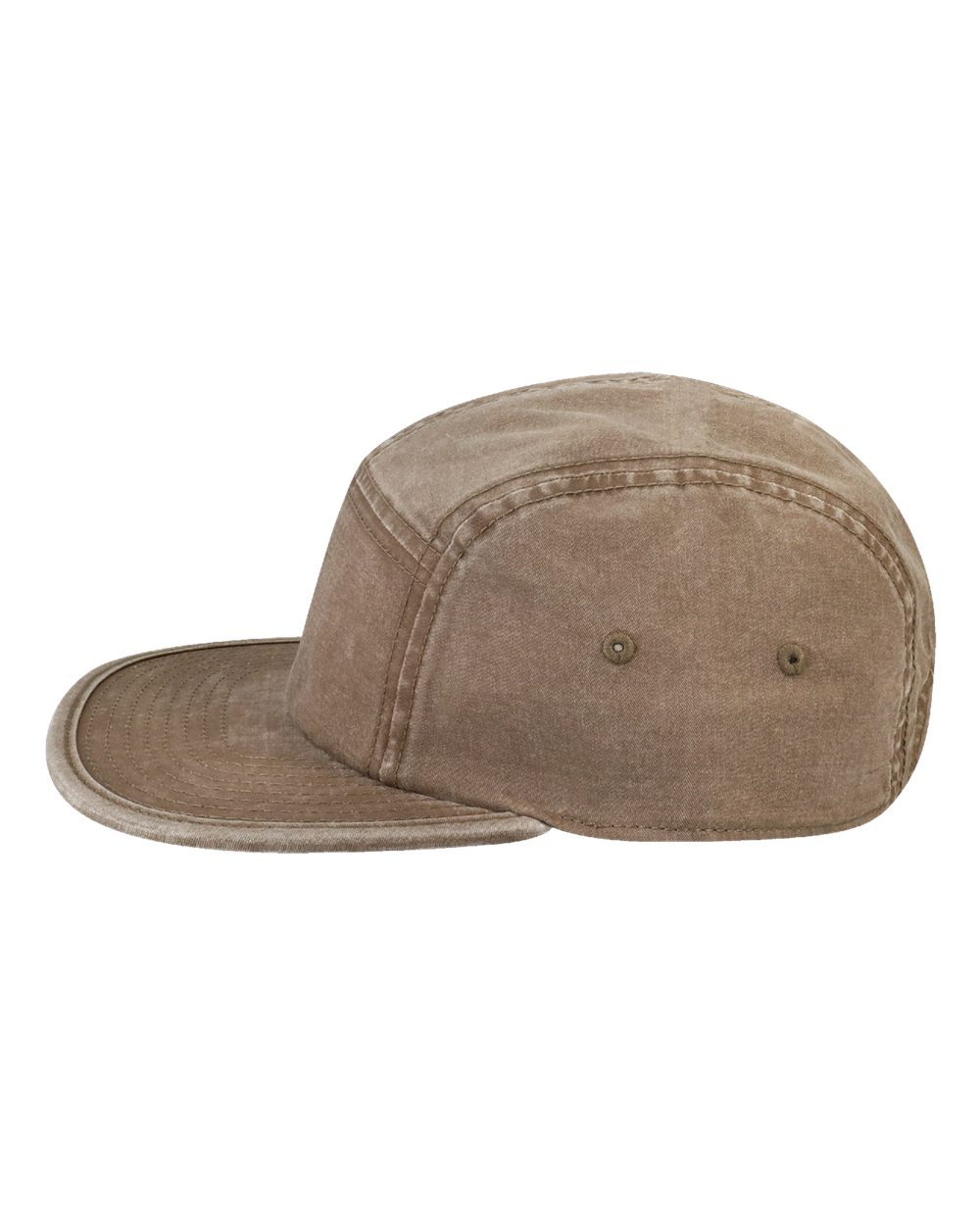 Left View of Light Brown El Campo Five-Panel Camper Hat - ELCMPO