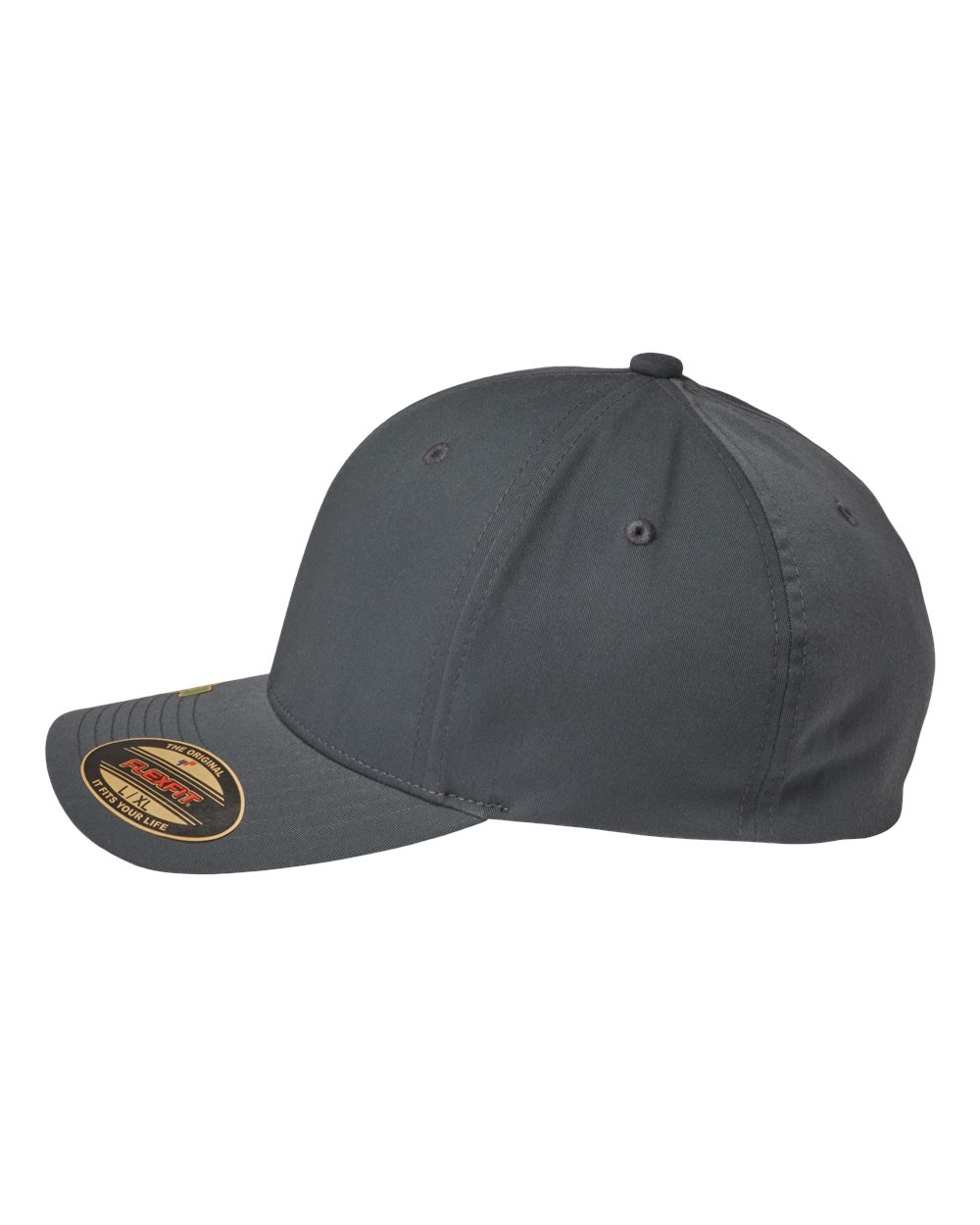 Left View of Light Charcoal Sustainable Polyester Cap - 6277R